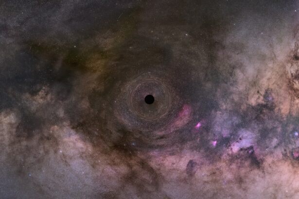 an image of a black hole in the sky