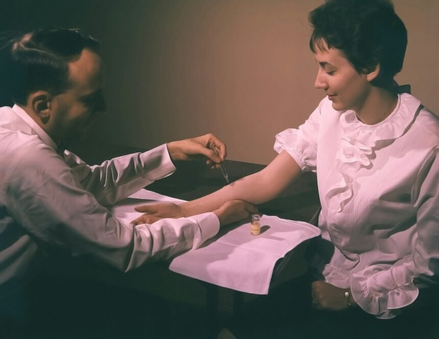 a man and a woman sitting at a table